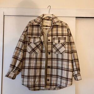 Plaid Button-Up Jacket
